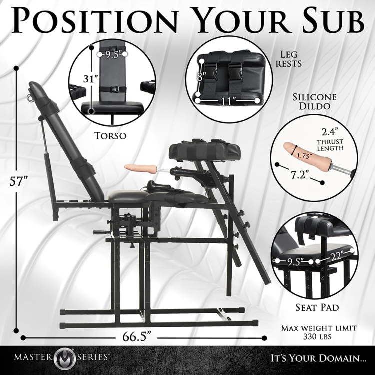 Body Dock Sex Machine & Bondage Chair with Adjustable Thrusting Dildo Body Dock Sex Machine & Bondage Chair with Adjustable Thrusting Dildo