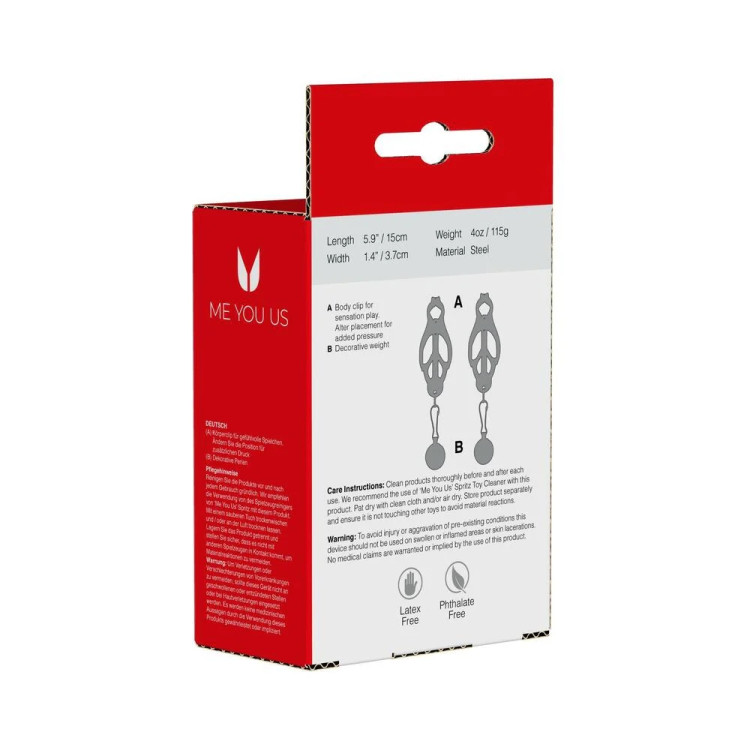 Clover Nipple Clamps Silver Clover Nipple Clamps Silver