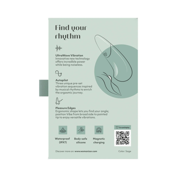 Womanizer UltraWave Lay-On Vibe in Sage Womanizer UltraWave Lay-On Vibe in Sage