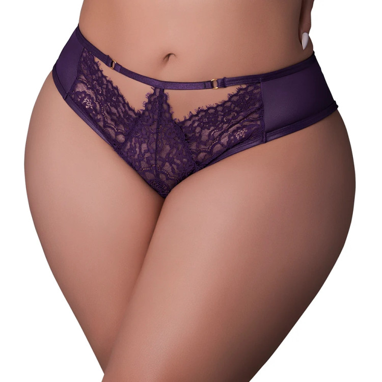 Magic Silk Leather & Lace Lace Cheeky Hipster Plum Magic Silk Leather & Lace Lace Cheeky Hipster Plum