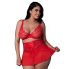 Magic Silk Sugar High Bralette Cincher Skirt & Thong Set Red Magic Silk Sugar High Bralette Cincher Skirt & Thong Set Red