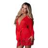 Magic Silk Sugar High 3/4 Sleeve Robe Red Magic Silk Sugar High 3/4 Sleeve Robe Red
