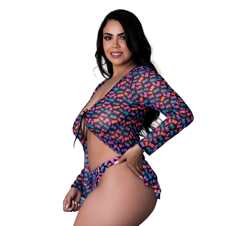 Magic Silk Hazy Dayz Tie Front Jacket & Thong Set Gummy Bears Magic Silk Hazy Dayz Tie Front Jacket & Thong Set Gummy Bears