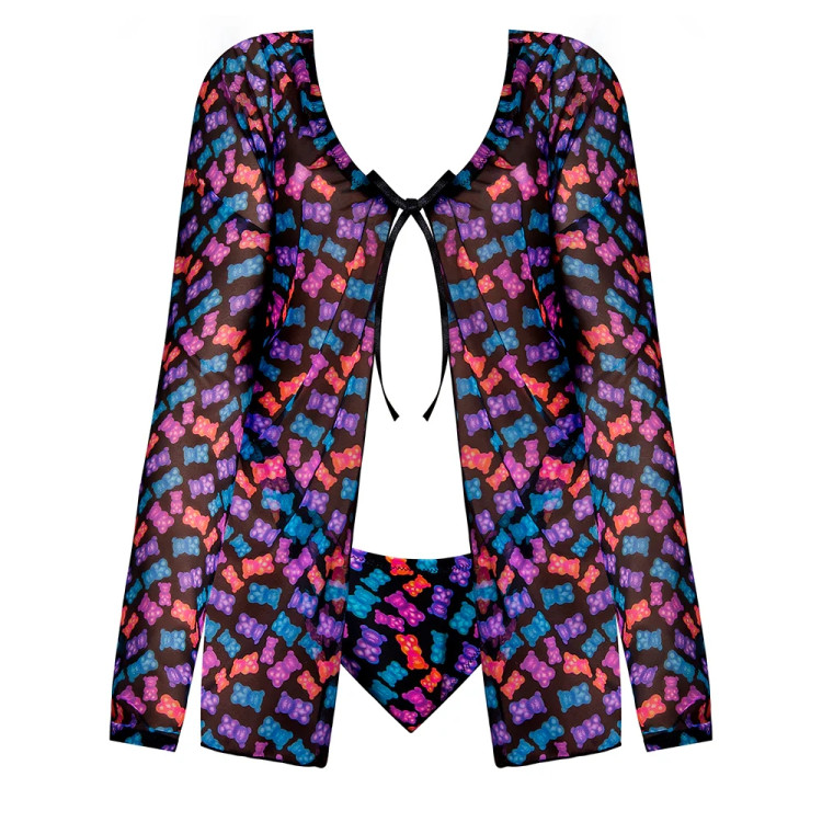 Magic Silk Hazy Dayz Tie Front Jacket & Thong Set Gummy Bears Magic Silk Hazy Dayz Tie Front Jacket & Thong Set Gummy Bears