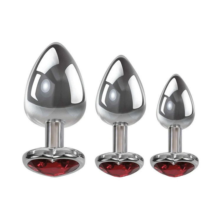 Three Hearts Gem Anal Plug Set Three Hearts Gem Anal Plug Set