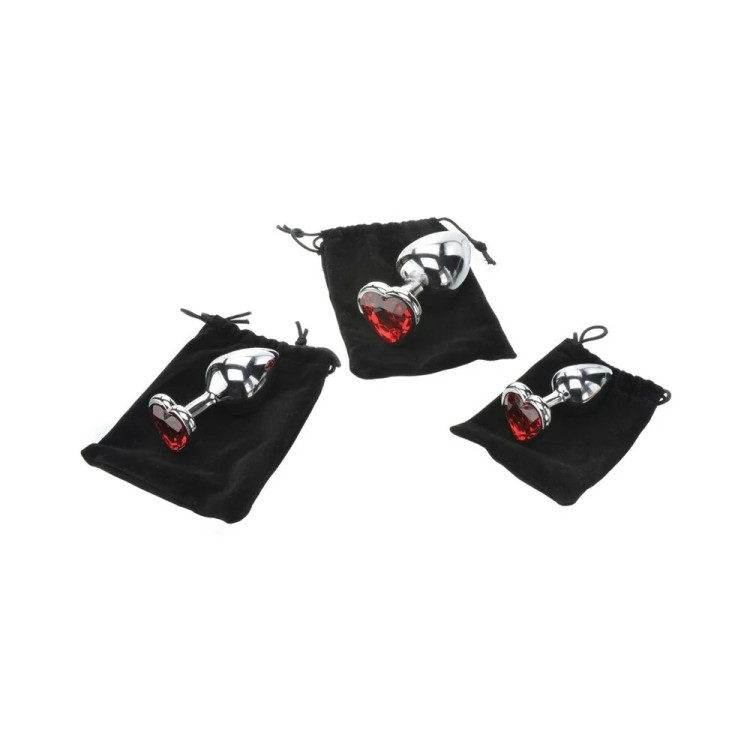 Three Hearts Gem Anal Plug Set Three Hearts Gem Anal Plug Set