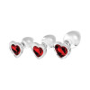 Red Heart Gem Glass Plug Set Red Heart Gem Glass Plug Set