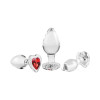 Red Heart Gem Glass Plug Set Red Heart Gem Glass Plug Set