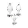 Red Heart Gem Glass Plug Set Red Heart Gem Glass Plug Set