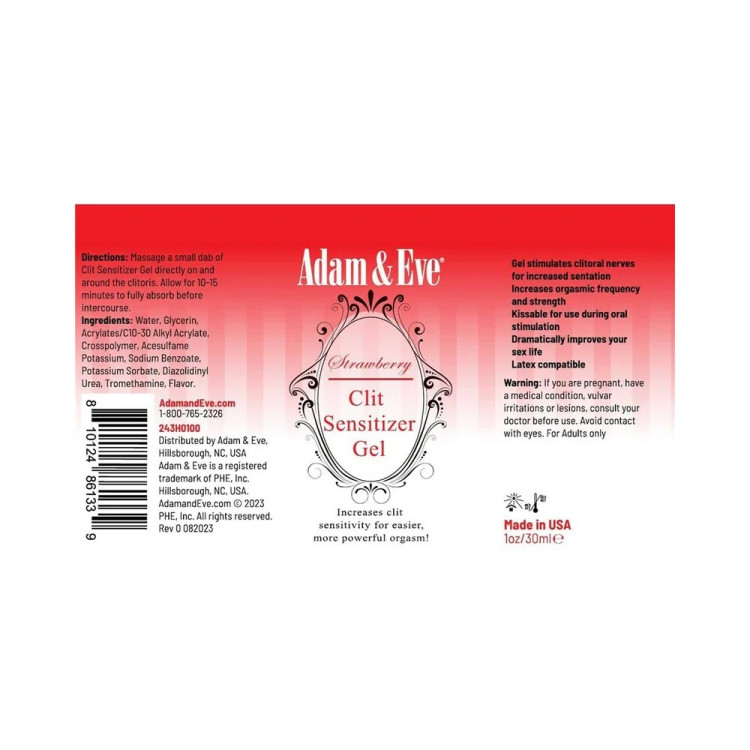 Adam & Eve Strawberry Clit Sensitizer 1 oz. Adam & Eve Strawberry Clit Sensitizer 1 oz.