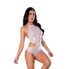 Magic Silk Sheer Passion Halter Teddy White/Lavender Magic Silk Sheer Passion Halter Teddy White/Lavender