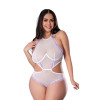 Magic Silk Sheer Passion Halter Teddy White/Lavender Magic Silk Sheer Passion Halter Teddy White/Lavender