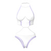 Magic Silk Sheer Passion Halter Teddy White/Lavender Magic Silk Sheer Passion Halter Teddy White/Lavender