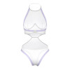 Magic Silk Sheer Passion Halter Teddy White/Lavender Magic Silk Sheer Passion Halter Teddy White/Lavender