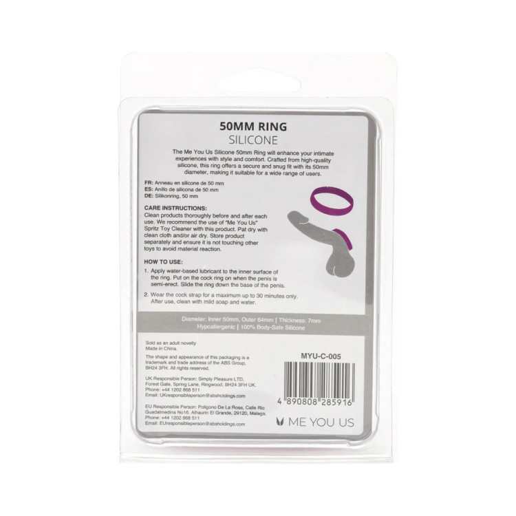 Me You Us Silicone Cock Ring 50mm Me You Us Silicone Cock Ring 50mm