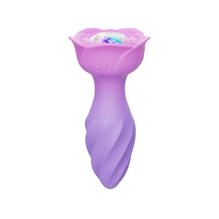 Rotating Rose Plug Jeweled Anal Vibrator Rotating Rose Plug Jeweled Anal Vibrator