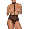 Allure Love Bug High-Waisted Lace Thong with Tie Back and Lace Collar Black Allure Love Bug High-Waisted Lace Thong with Tie Back and Lace Collar Black