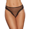Allure The Secret Sheer Mesh Polka Dot Thong with Lace and Cutout Back Black Allure The Secret Sheer Mesh Polka Dot Thong with Lace and Cutout Back Black