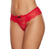 Allure Babe-a-licious Wide Lace Band Thong with Black Lace Up On Back Red Allure Babe-a-licious Wide Lace Band Thong with Black Lace Up On Back Red