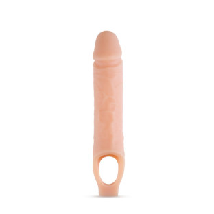 10 in. Silicone Cock Sheath Penis Extender Sling Beige