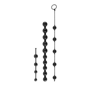 Anal Fantasy Collection 3-Piece Silicone Beginner's Bead Kit Black