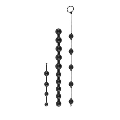 Anal Fantasy Collection 3-Piece Silicone Beginner's Bead Kit Black