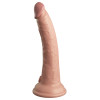 7 in. Realistic Vibrating Dual Density Silicone Dildo with Remote Beige