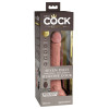 7 in. Realistic Vibrating Dual Density Silicone Dildo with Remote Beige