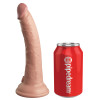 7 in. Realistic Vibrating Dual Density Silicone Dildo with Remote Beige
