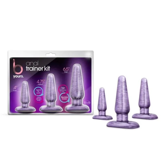 Anal 3-Piece Butt Plug Trainer Kit Purple