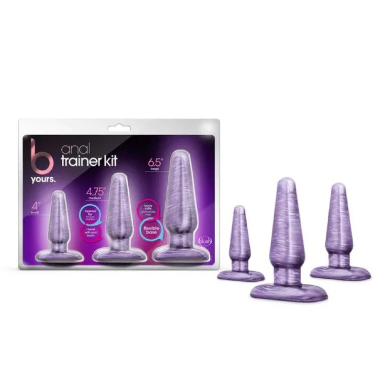 Anal 3-Piece Butt Plug Trainer Kit Purple Anal 3-Piece Butt Plug Trainer Kit Purple