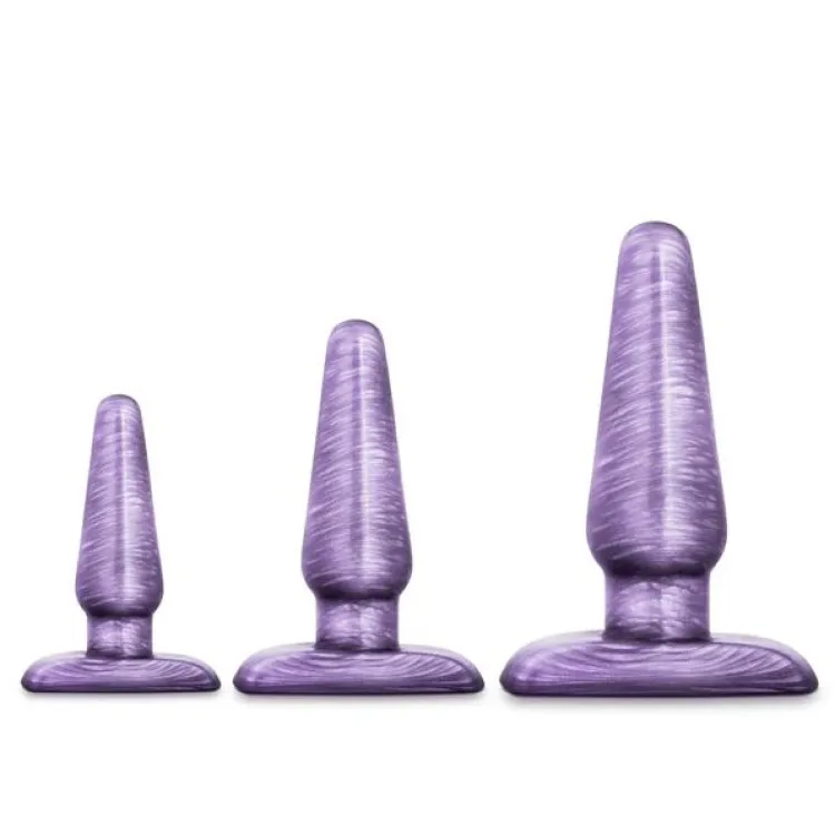 Anal 3-Piece Butt Plug Trainer Kit Purple Anal 3-Piece Butt Plug Trainer Kit Purple