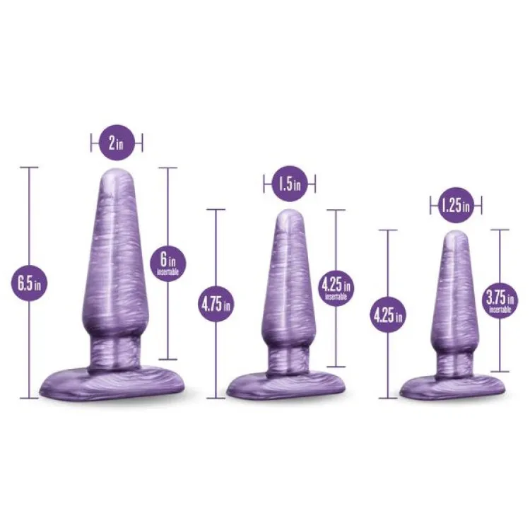 Anal 3-Piece Butt Plug Trainer Kit Purple Anal 3-Piece Butt Plug Trainer Kit Purple