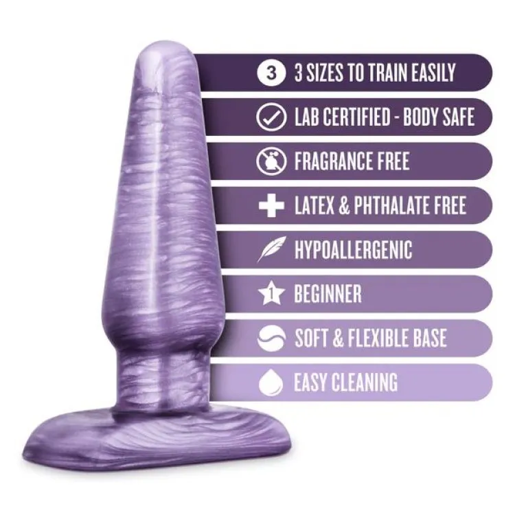 Anal 3-Piece Butt Plug Trainer Kit Purple Anal 3-Piece Butt Plug Trainer Kit Purple