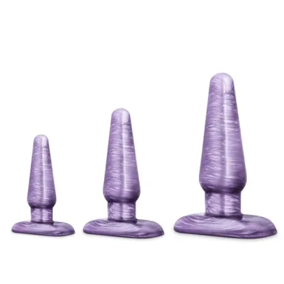 Anal 3-Piece Butt Plug Trainer Kit Purple