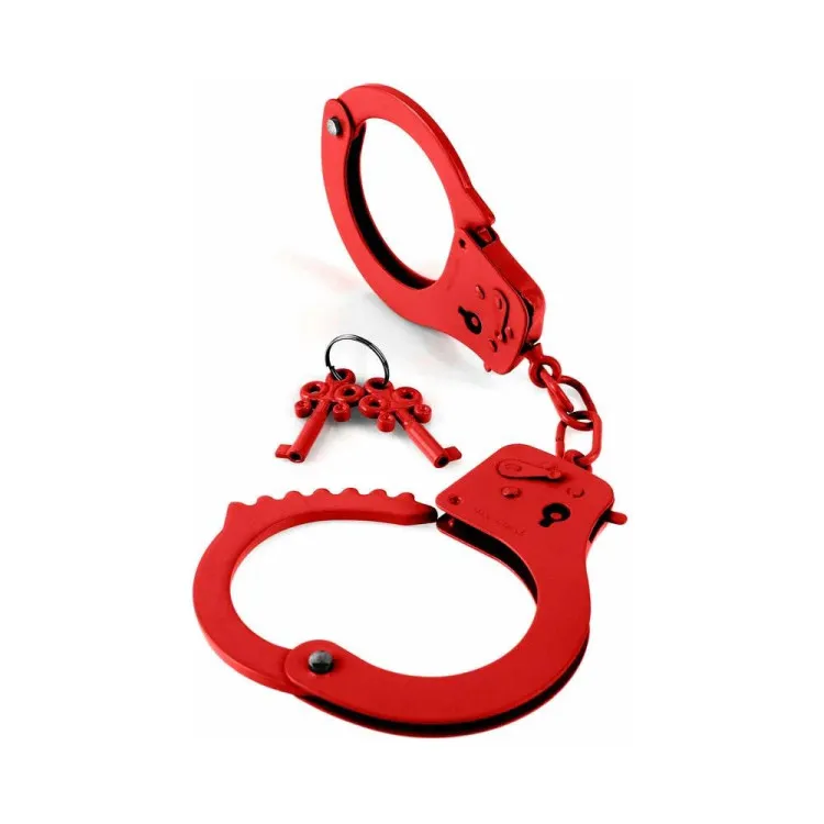 Metal Designer Handcuffs Red Metal Designer Handcuffs Red