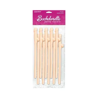 Bachelorette Party Favors 10-Piece Dicky Sipping Straws Beige Bachelorette Party Favors 10-Piece Dicky Sipping Straws Beige
