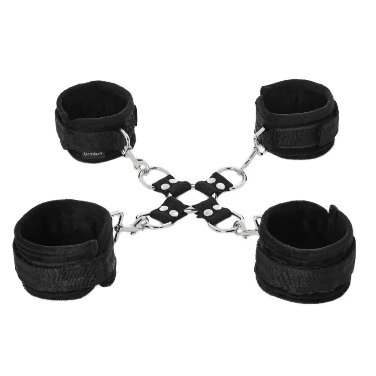 Adjustable Hog Tie & Cuff Set 5-Pc Black Adjustable Hog Tie & Cuff Set 5-Pc Black
