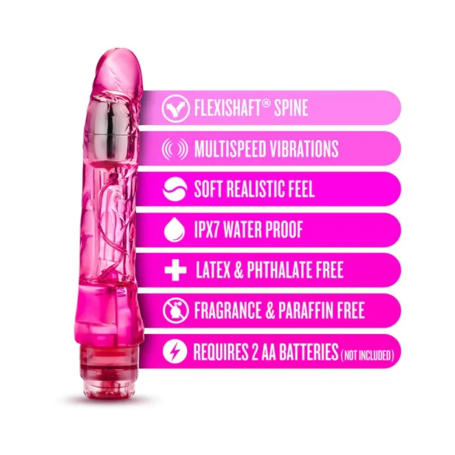 8 Inch Vibrating Realistic Dildo Pink