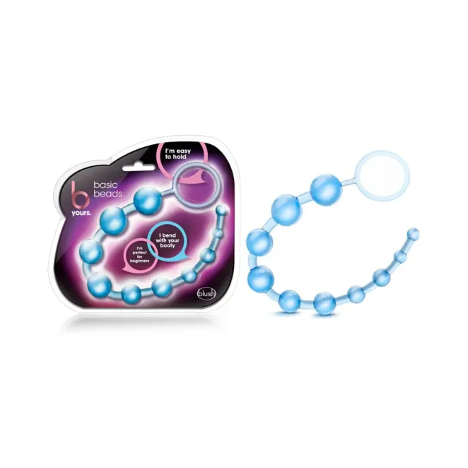 B Yours Basic Anal Beads 12.75 in. Blue