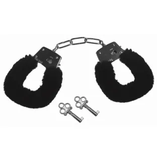 Sex & Mischief Furry Handcuffs Black