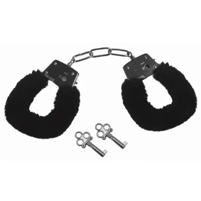 Sex & Mischief Furry Handcuffs Black