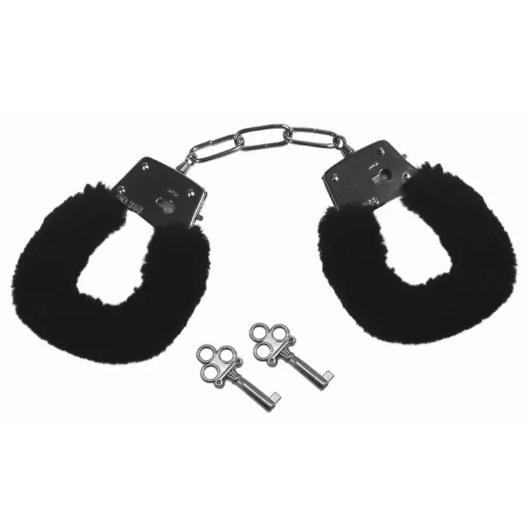 Sex & Mischief Furry Handcuffs Black