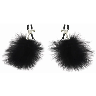 Sportsheets Adjustable Feathered Nipple Clamps Black