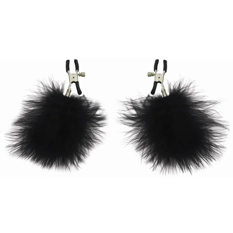 Adjustable Feathered Nipple Clamps Black Adjustable Feathered Nipple Clamps Black