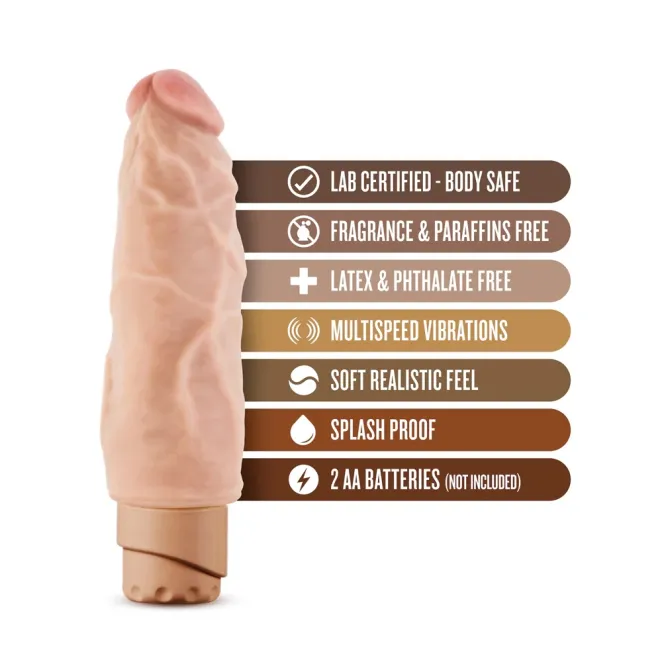 6 Inch Vibrating Realistic Dildo Beige