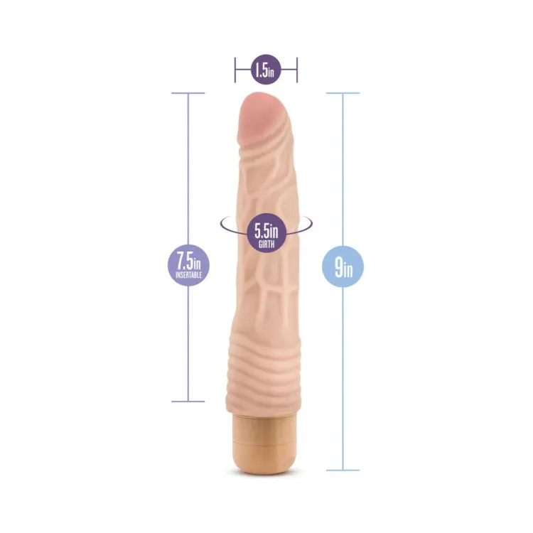 9 in. Realistic Vibrating Dildo Beige