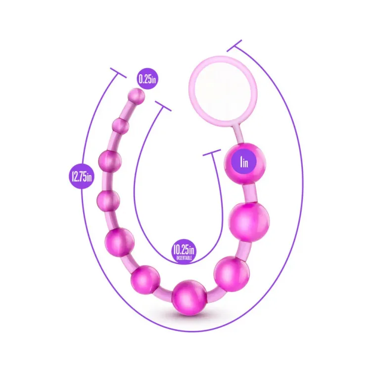 B Yours Basic Anal Beads 12.75 in. Pink B Yours Basic Anal Beads 12.75 in. Pink