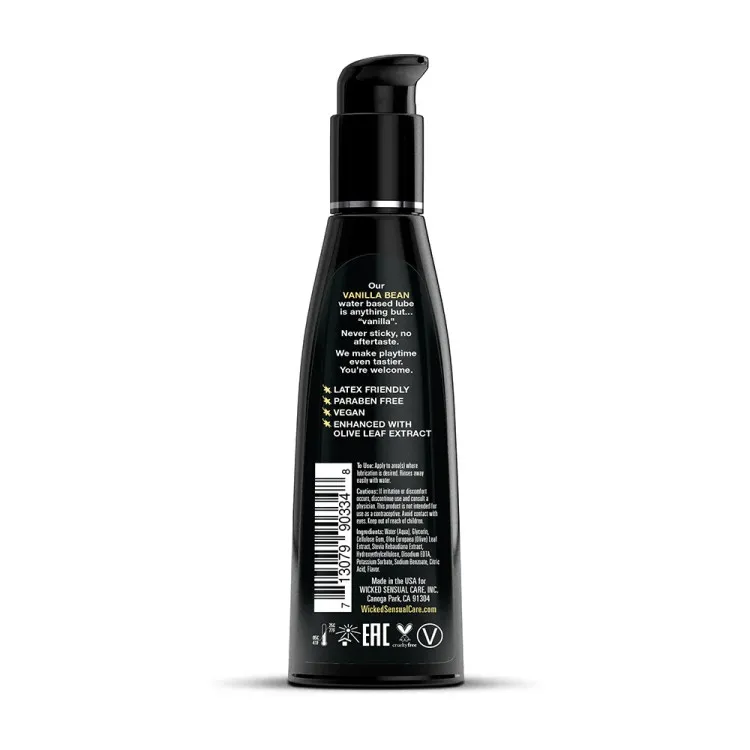 Wicked Aqua Vanilla Bean Water-Based Lubricant 4 oz. Wicked Aqua Vanilla Bean Water-Based Lubricant 4 oz.