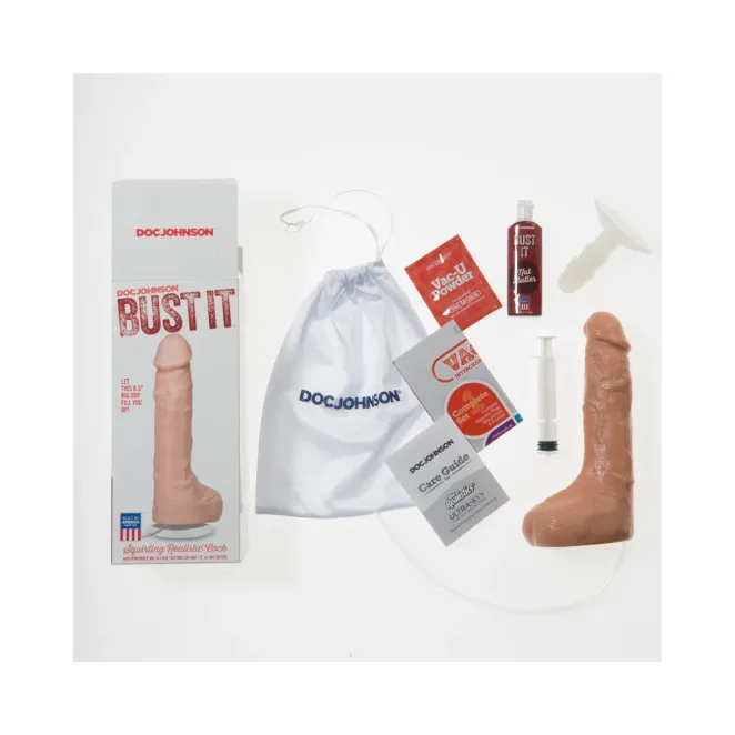 8.5 Inch Doc Johnson Bust It Ejaculating Realistic Dildo with Vac-U-Lock
